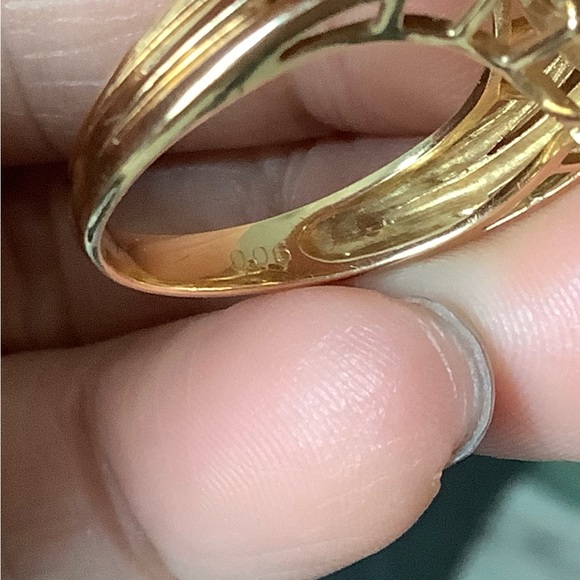 Sold❗️❗️❗️18K Solid Gold Ring with Authentic Pearl with Natural Diamond - Picture 4 of 12